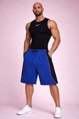 Nike Basketball Shorts Blue Black Red Swoosh Athletic Training Gym Men’s XXL